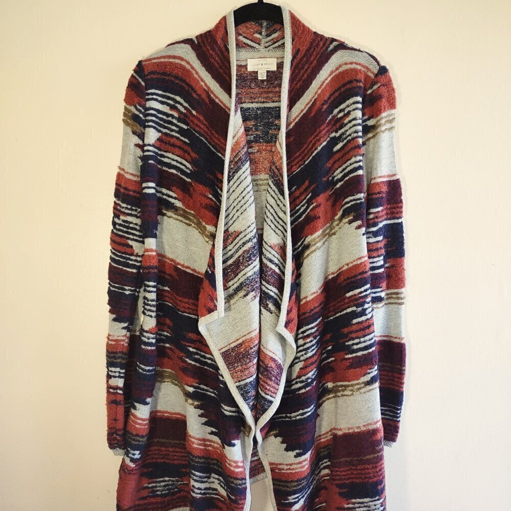 Lucky Brand Long Cardigan Size XS/Small Boho Southwest Cabin Praire Western